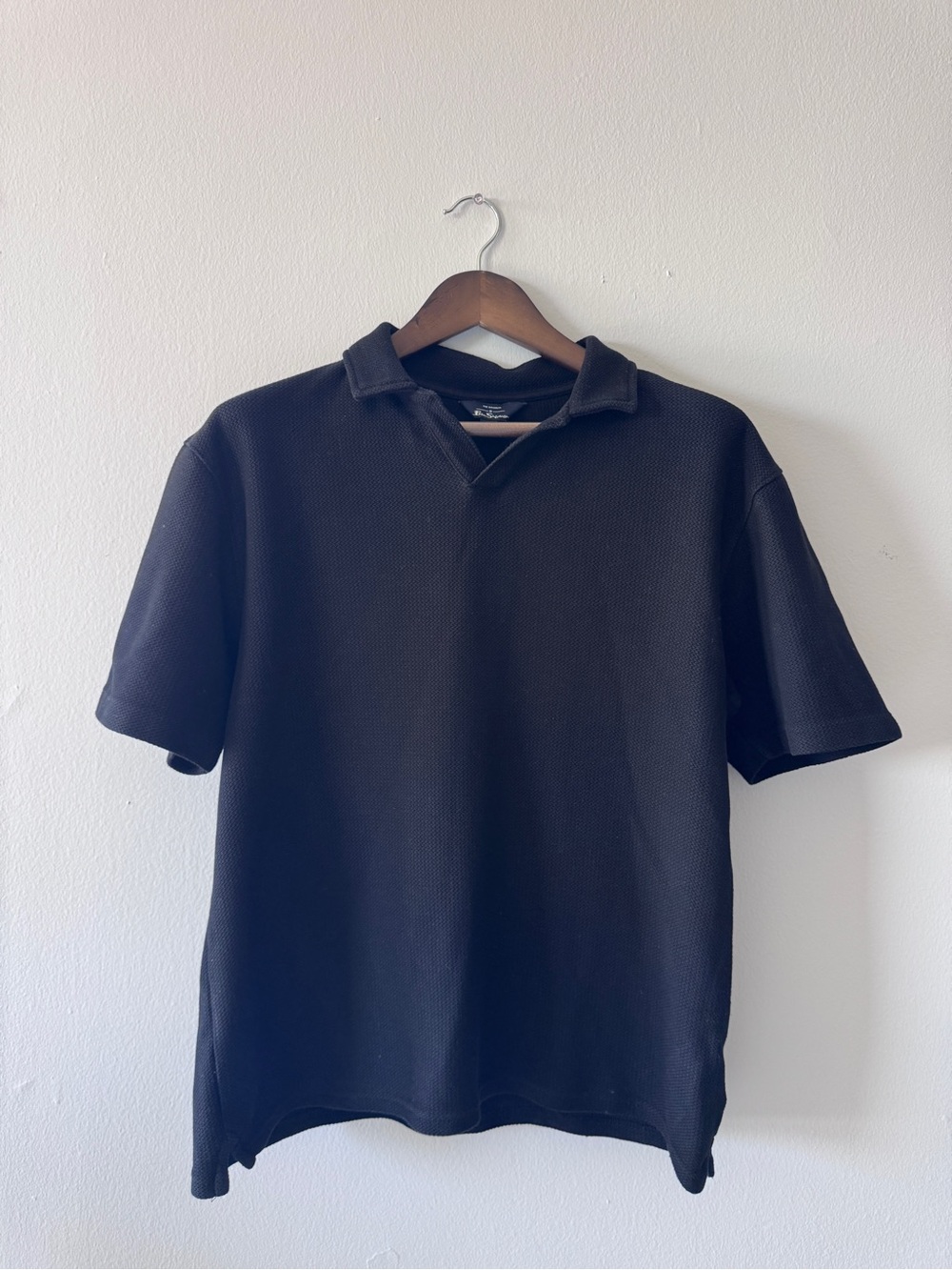 Ben Sherman Black Short-Sleeve Polo Shirt Size M